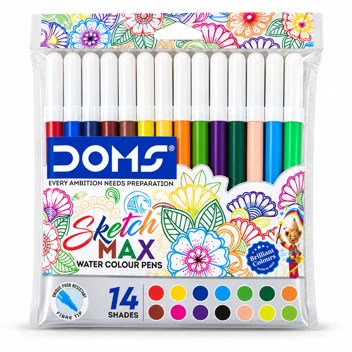 DOMS Sketch MAX Water Colour Pens – 14 Shades